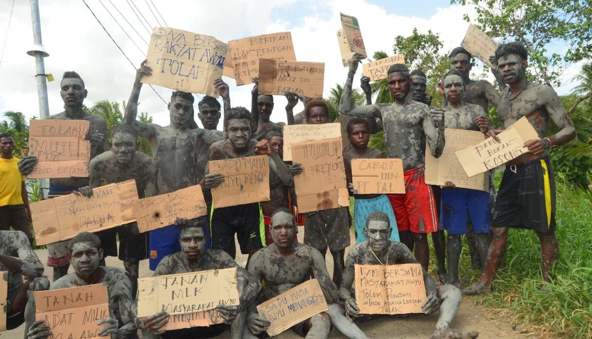 Dukungan Masyarakat Adat Independet (MAI) Kepada Marga Woro dari Suku Awyu yang sedang melakukan gugatan di PTUN Jayapura.(Foto: IST)